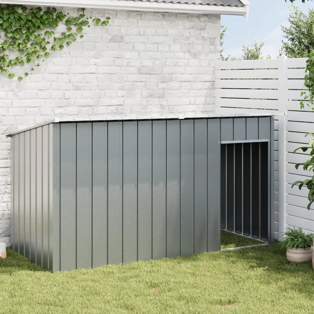 Casetta Cani con Tetto Antracite 196x91x110 cm Acciaio Zincato 172575