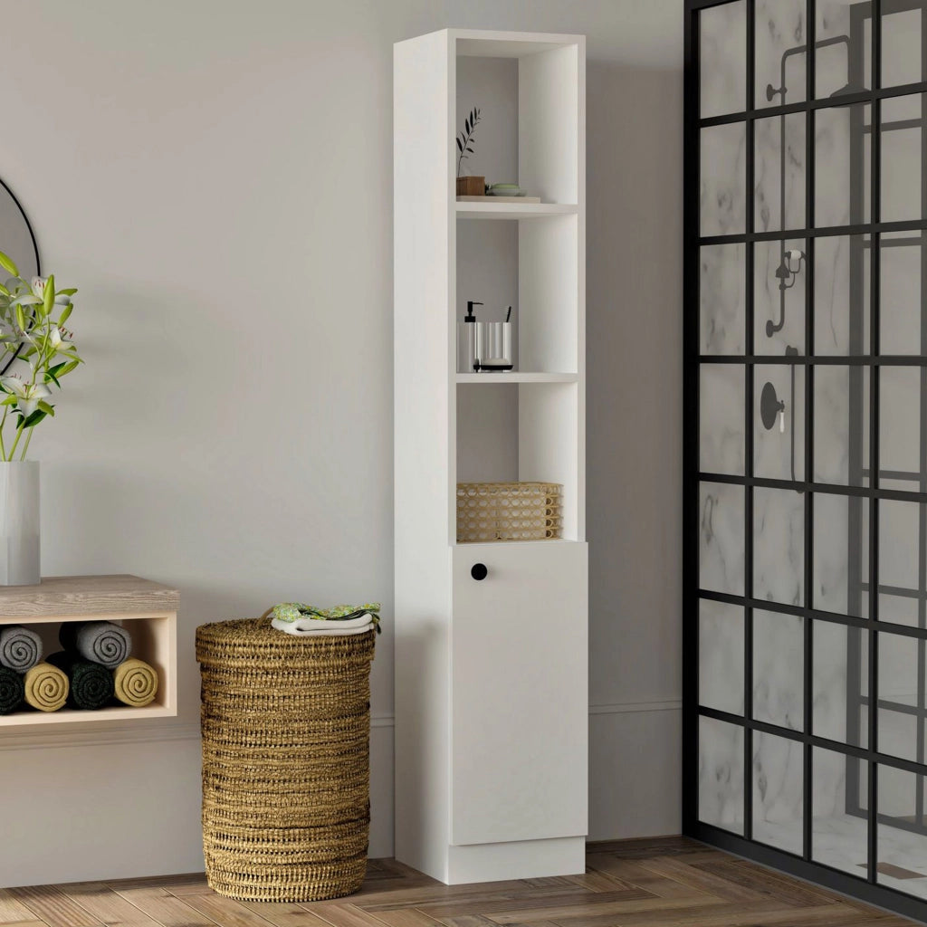Leuca, Mobile Colonna 3 Ripiani, 30x30x170h cm Bianco