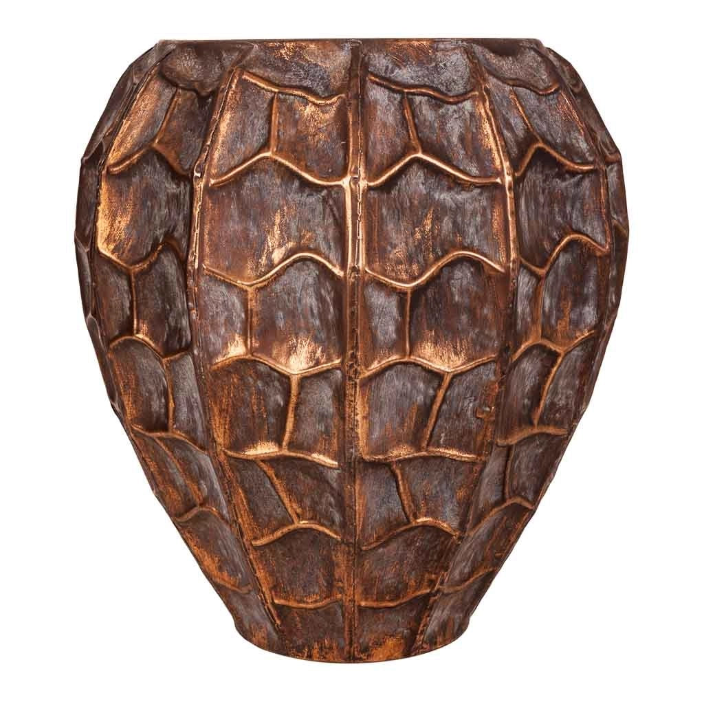 Fioriera in metallo dorato 33x33x35h