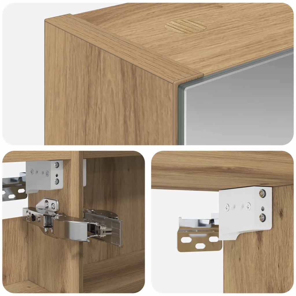 Mobiletto per specchio da bagno con porta Rovere Artigianale
