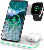 Stazione di Ricarica - Stazione di Ricarica Senza Fili - Stazione di Ricarica Adatta a X - Mobili, Telefono, Auricolari e Orologio