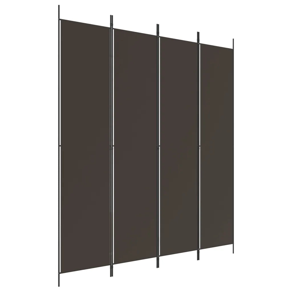 Divisorio a 4 Pannelli Marrone 200x220 cm in Tessuto 350199