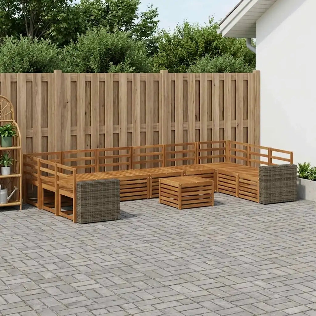 Set di divani da esterno 11 pcs Naturale