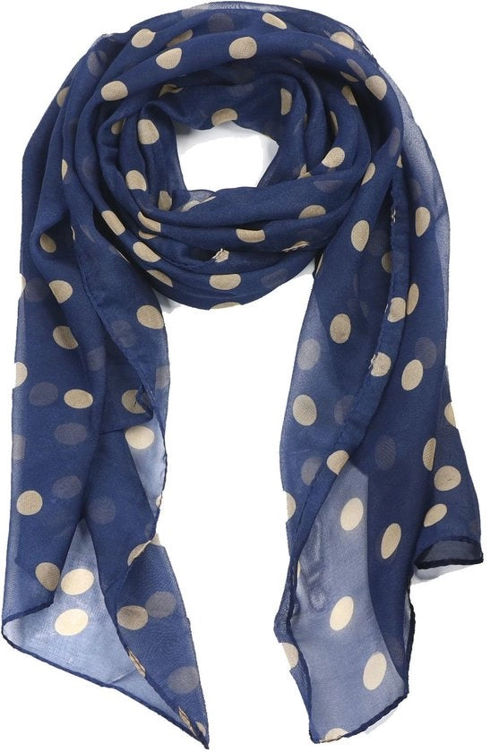 Scialle per donna leggero - stile anni '50 - punti di macchia blu marino - accessorio di moda - regalo perfetto - scialle di alta qualità in poliestere