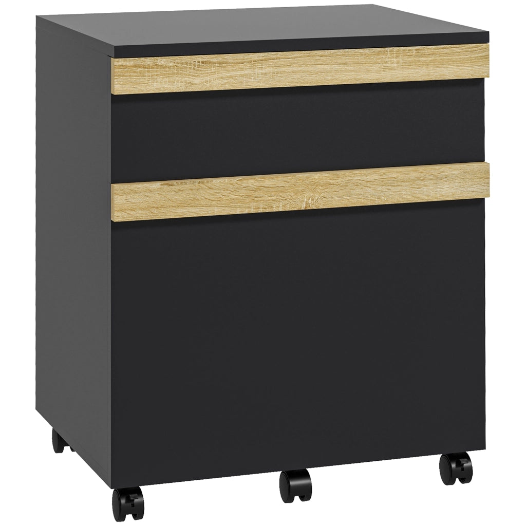 Scrivania con cassetti e ruote ¨C zephmum ¨C nero 48x40x59,5 cm