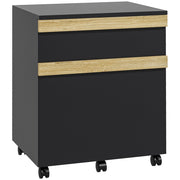 Scrivania con cassetti e ruote ¨C zephmum ¨C nero 48x40x59,5 cm