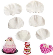 Decorazione per torte in silicone, set da 6 pezzi, fiori di rosa/pieni di rosa, alta qualità alimentare, flessibili e antiaderenti