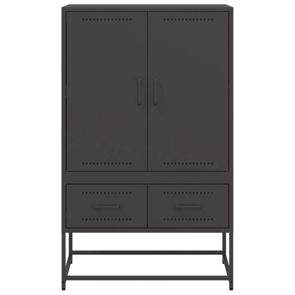 Buffet credenza cassettiera mobiletto mobile contenitore organizer cucina soggiorno salotto alto 68 x 39 x 111,5 cm acciaio nero 02_0034963