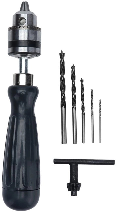 Manuale a mano con 5 punte - Spessore 0,6-6 mm - Spatola - Materiale in acciaio di carbonio - Attrezzo da mano - Lavorazione del legno - Manico ergonomico - Trapano manuale