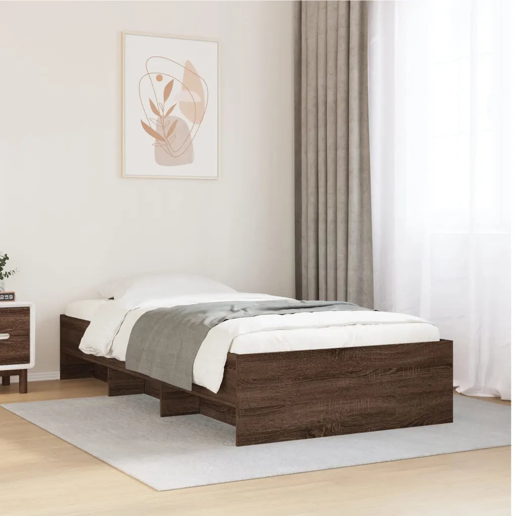 Giroletto senza Materasso Rovere Marrone 100x200 cm Truciolato 3295673