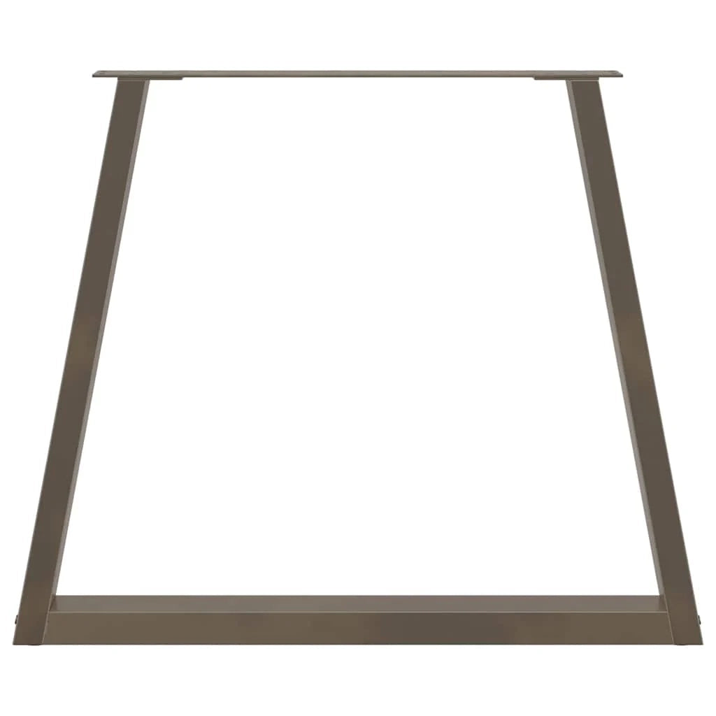 Set di 3 gambe regolabili per tavolo da pranzo a forma di V 80 x 73 cm design moderno acciaio naturale 02_0056879