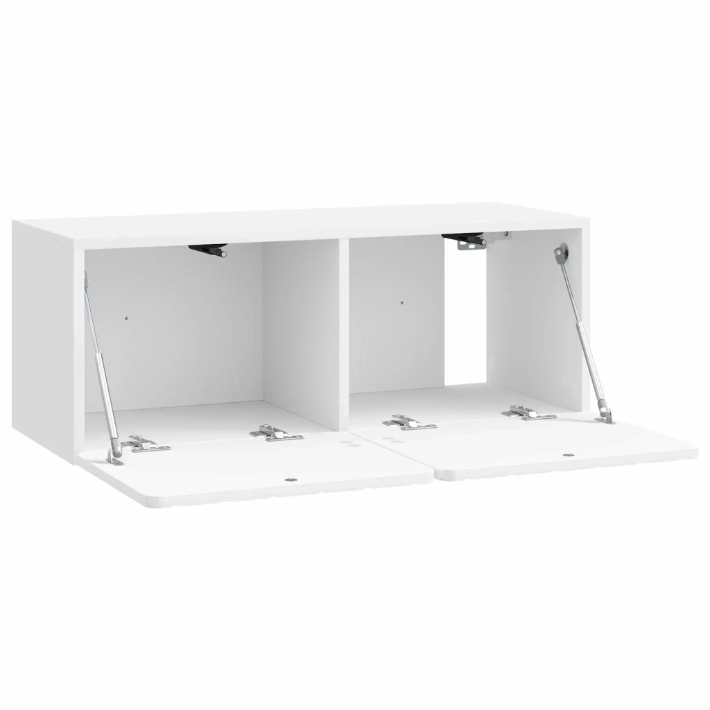 Mobile Porta TV da Muro Bianco Lucido 78,5 x 31 x 30 cm 898379