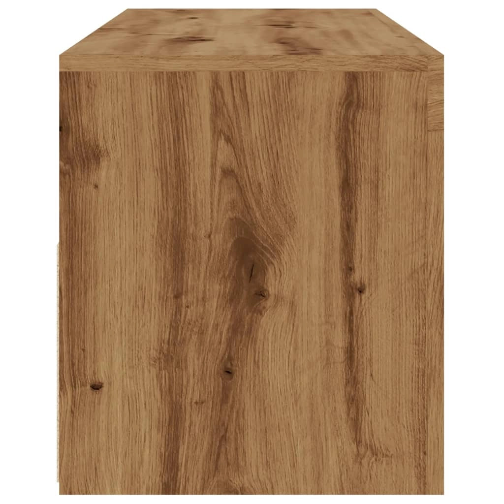 Mobile TV multimediale mensola TV credenza mobile TV sala da pranzo soggiorno camera da letto con luci LED rovere lavorato a mano legno marrone ingegnerizzato 02_0026709