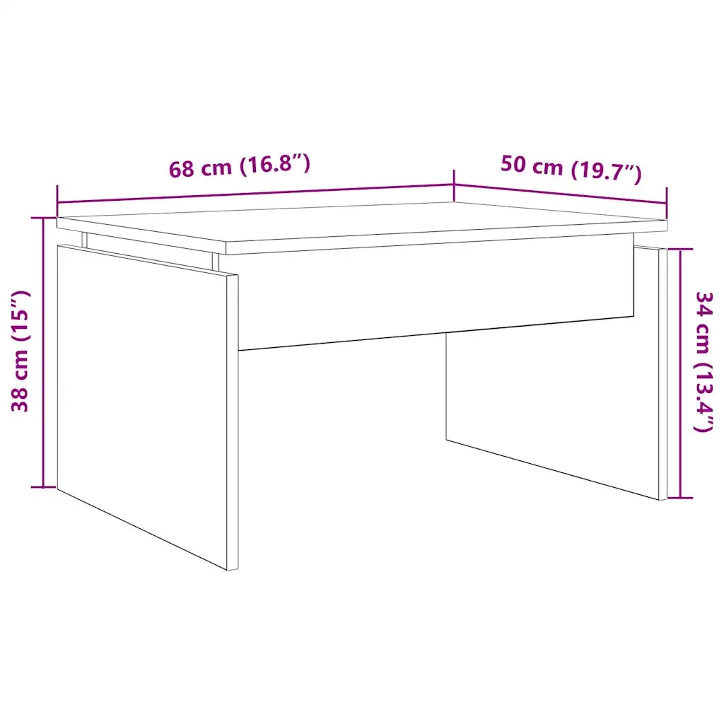 Tavolino da Salotto-Tavolino da soggiorno-Tavolo Legno Antico 68x50x38 cm in Truciolato