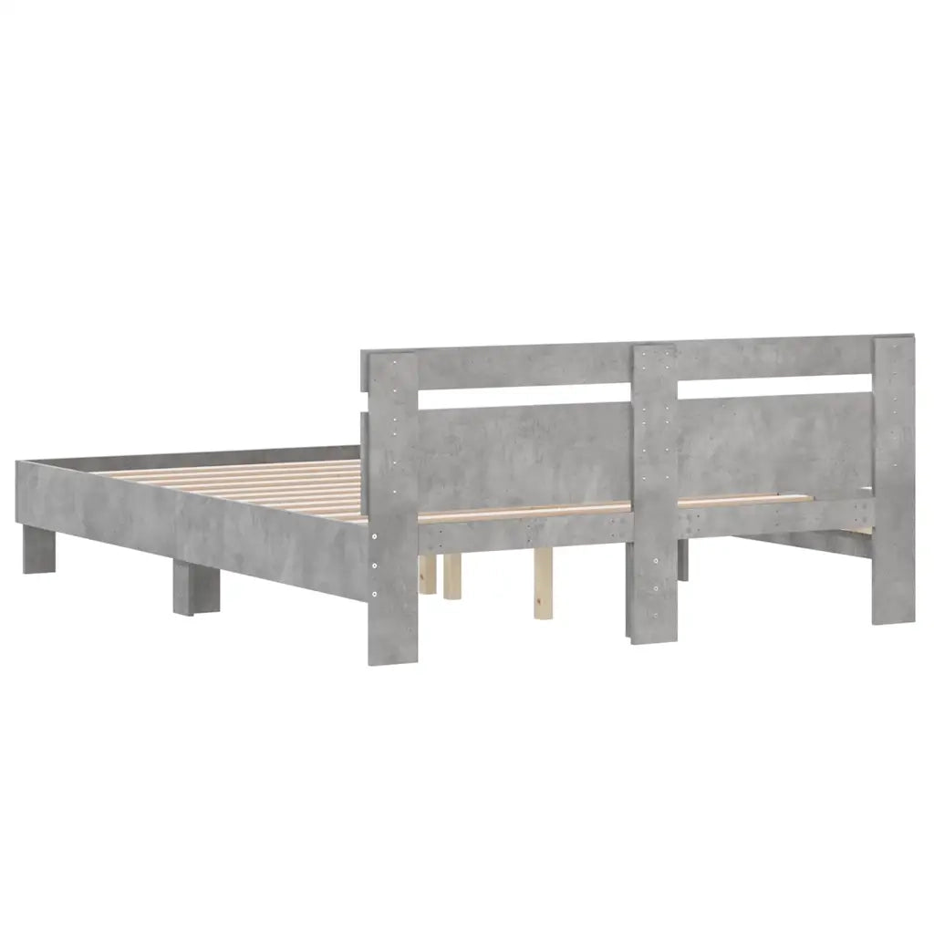 Giroletto Testiera Grigio Cemento 140x190 cm Legno Multistrato 3207437