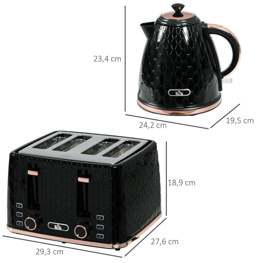 Set Colazione 2in1 Tostapane e Bollitore ¨C Xylo ¨C 1,7L 4 Fette Nero