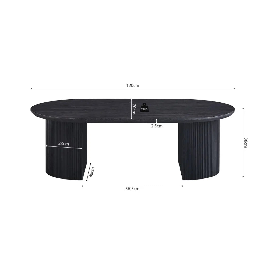 Tavolino VAGOS – Colore marrone scuro – Tavolino rettangolare 120x70 cm – MDF – Design contemporaneo