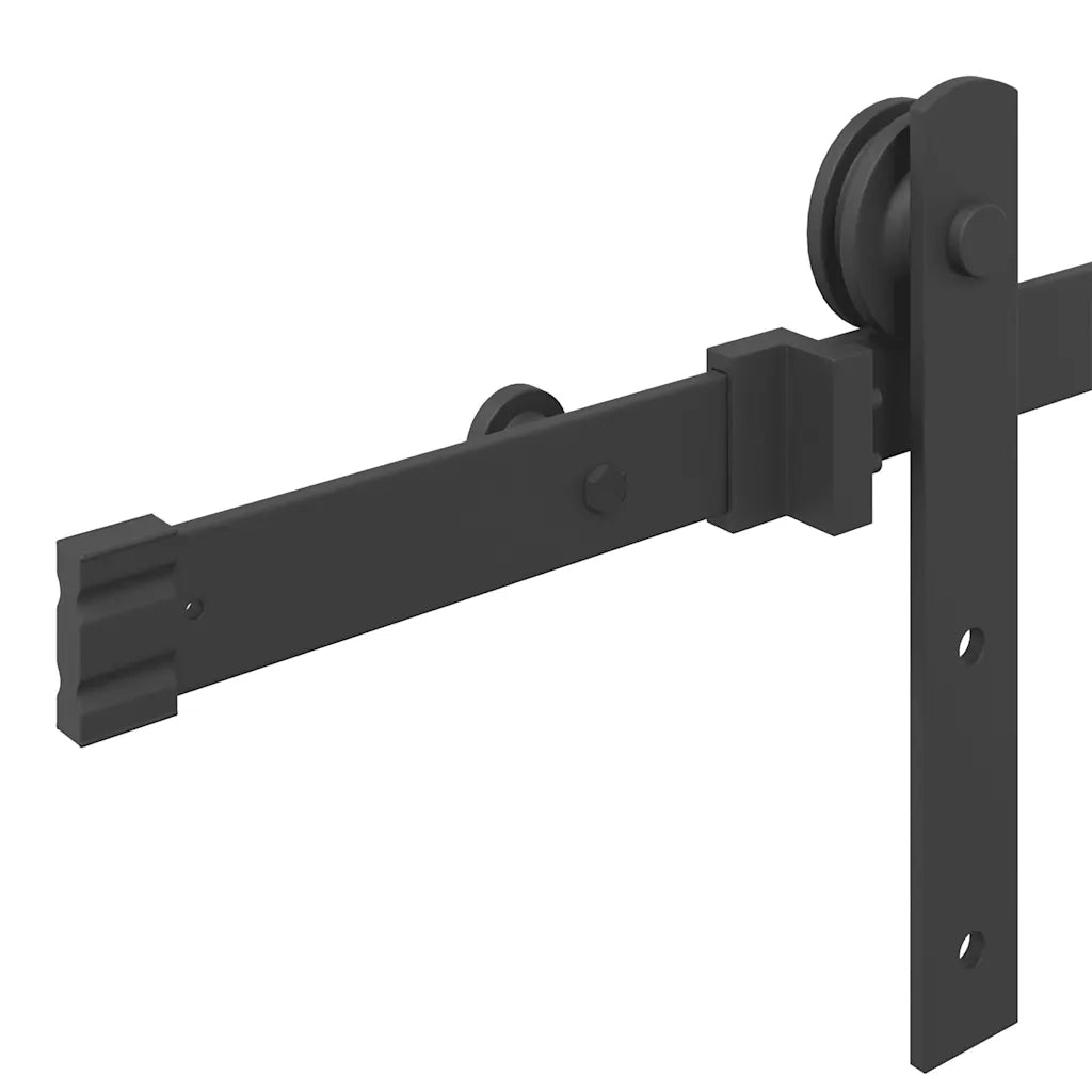 Kit di Binari per Porte Scorrevoli 200 cm Acciaio Nero CFW9843587