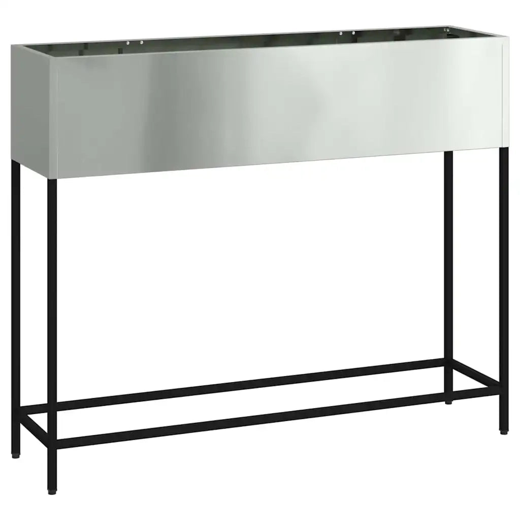 Fioriere | Cassetta per fiori | Vaso da Giardino Rialzato Argento 100 x 26 x 82 cm