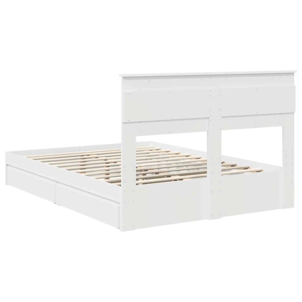 Letto con Contenitore Bianco 160 x 200 cm Legno multistrato