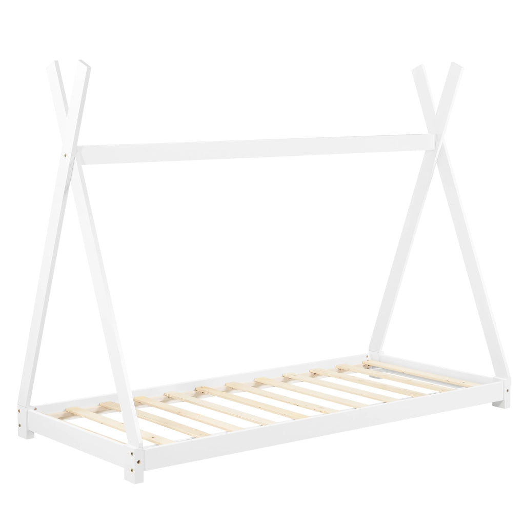 Letto per Cameretta Onejda a Forma di Capanna 90 x 200 cm Bianco [en.casa]
