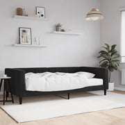 Divano Letto con Materasso Nero 100x200 cm in Velluto