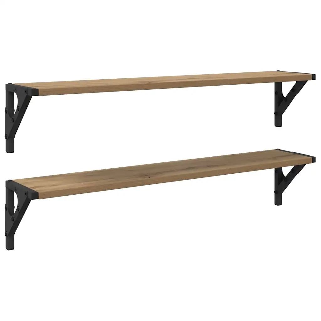 Scaffali da parete 2 pcs Rovere artigianale 80 x 15 x 15,5 cm 882854