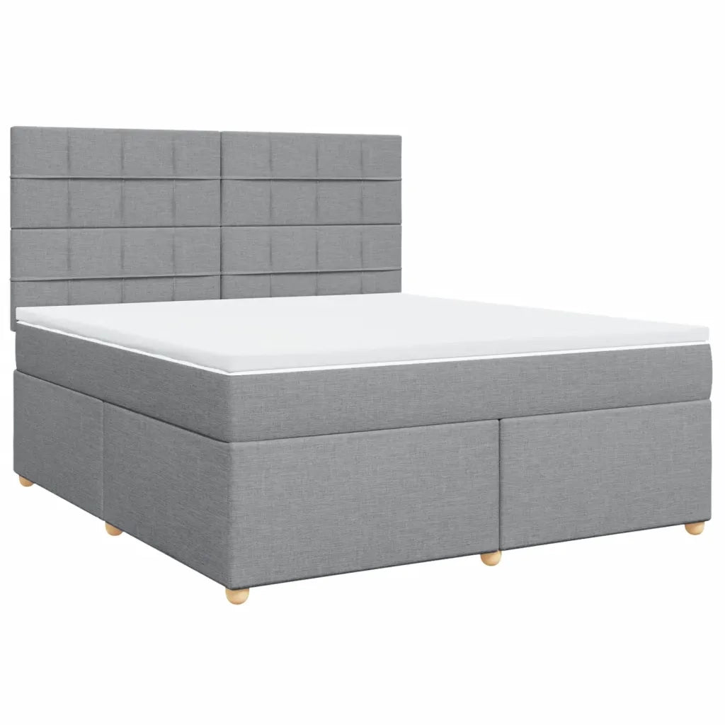 Giroletto a Molle con Materasso Grigio Chiaro180x200 cm Tessuto