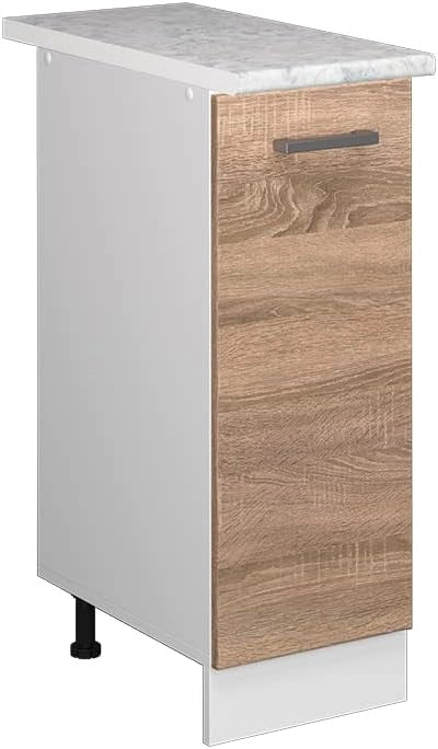 Base universale R-Line, Grigio-blu, 60 cm con ante, senza piano di lavoro, per la conservazione di utensili domestici e prodotti per la pulizia