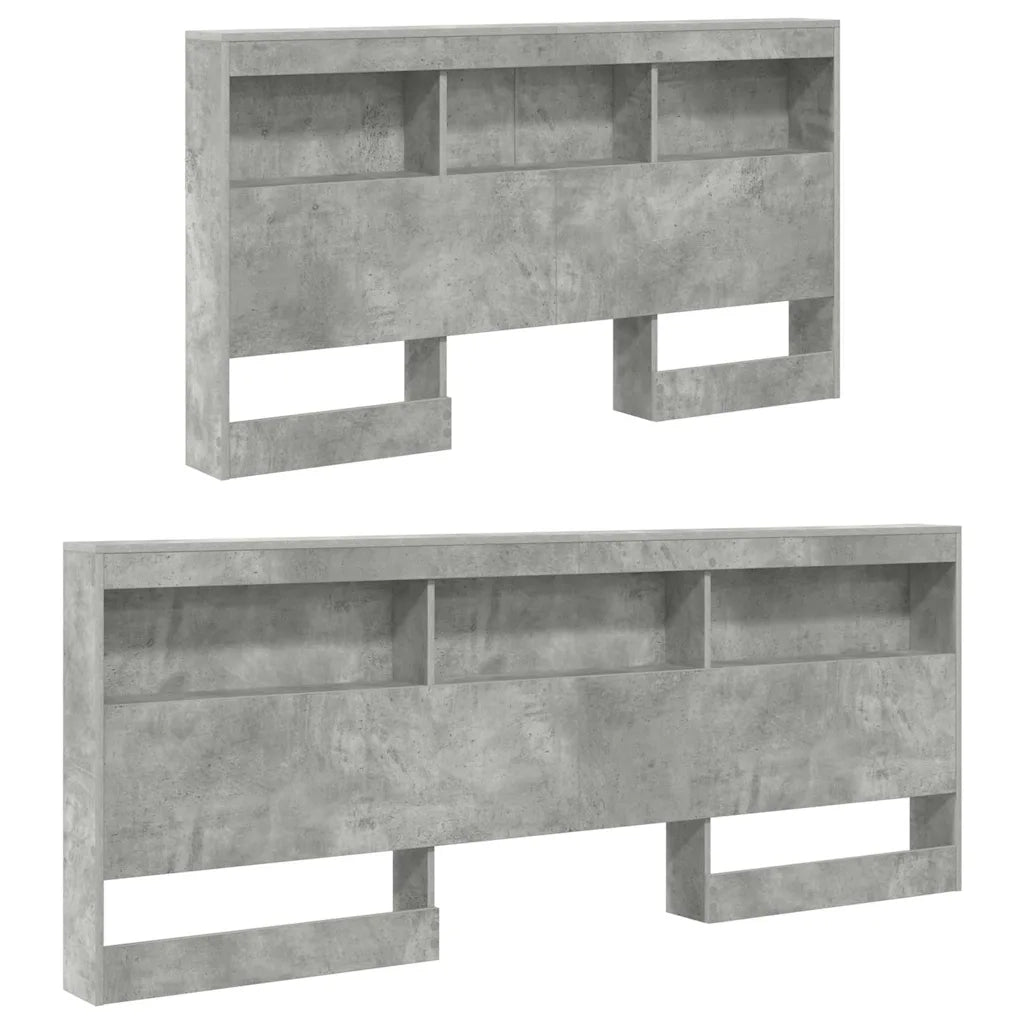 vidaXL Testata contenitore Grigio cemento 160 cm Legno multistrato