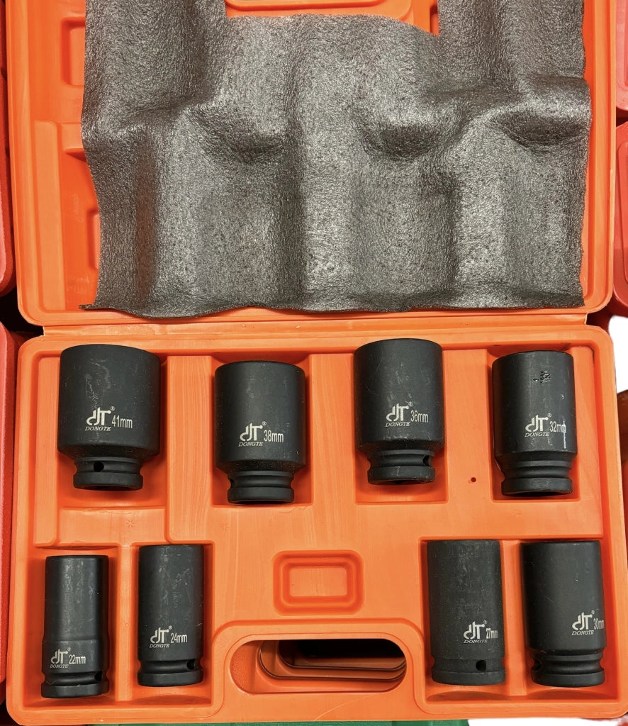 BUSSOLE SET BOCCOLE 3/4 ESAGONALI A IMPATTO 8 PZ 22mm-41mm