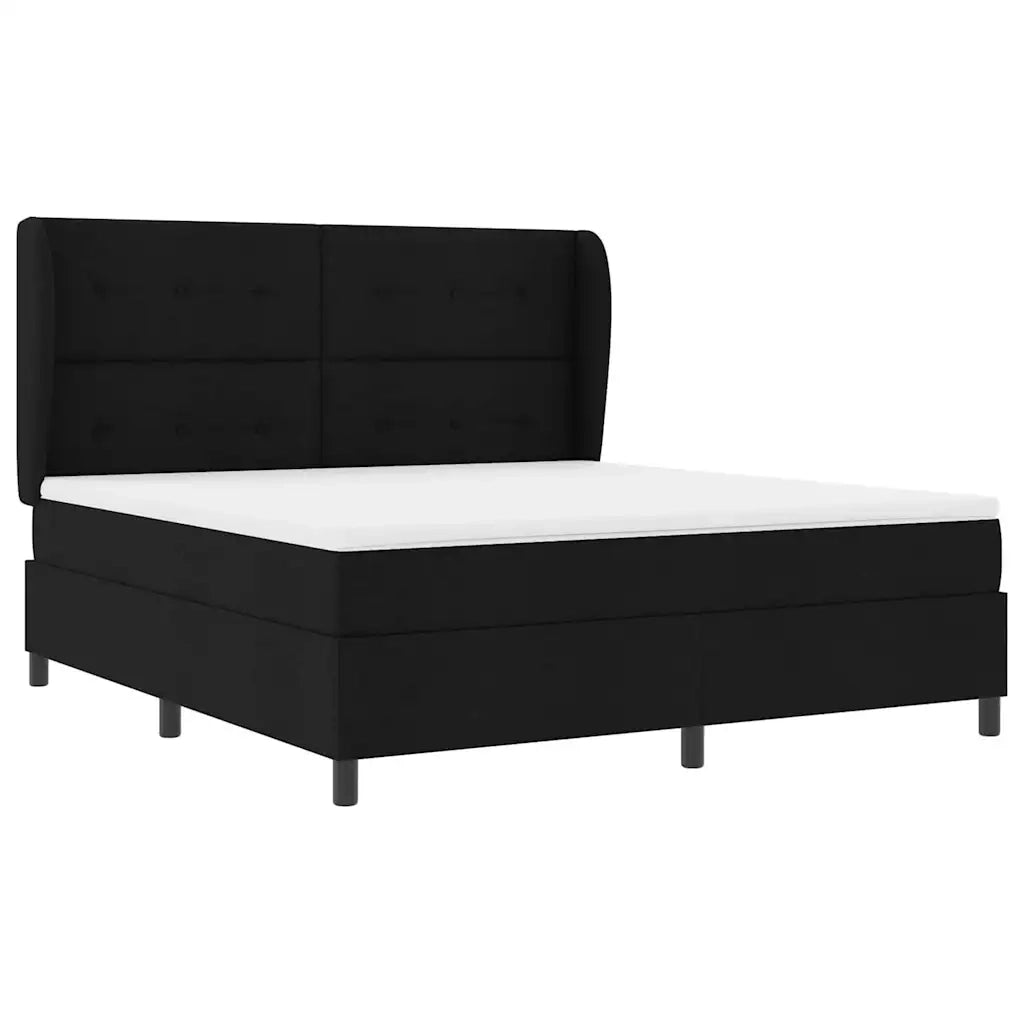 Letto a molle con materasso Nero 180 x 200 cm Tessuto 3340580