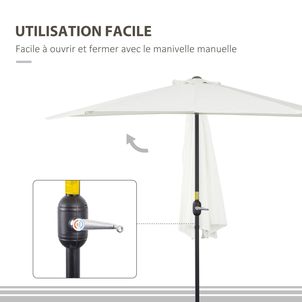 Ombrellone da balcone ¨C zephmum ¨C 5 bracci metallo poliestere crema ? 2.7 m