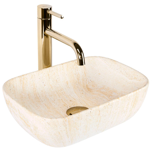 Lavabo Da Appoggio Rea Belinda Mini Travertine Matt
