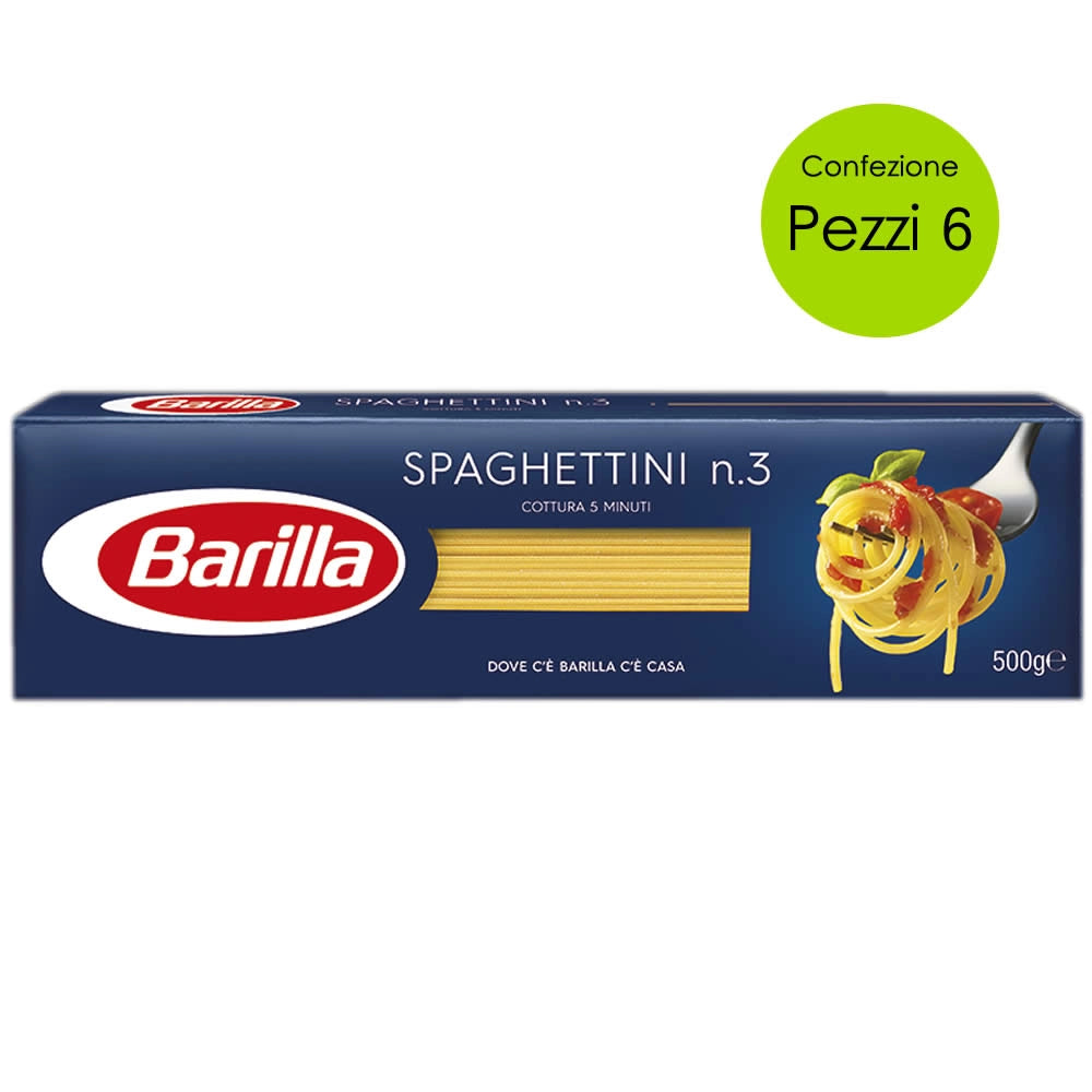 Barilla spaghettini n 3 pasta italiana multipack 6 pezzi da grammi 500