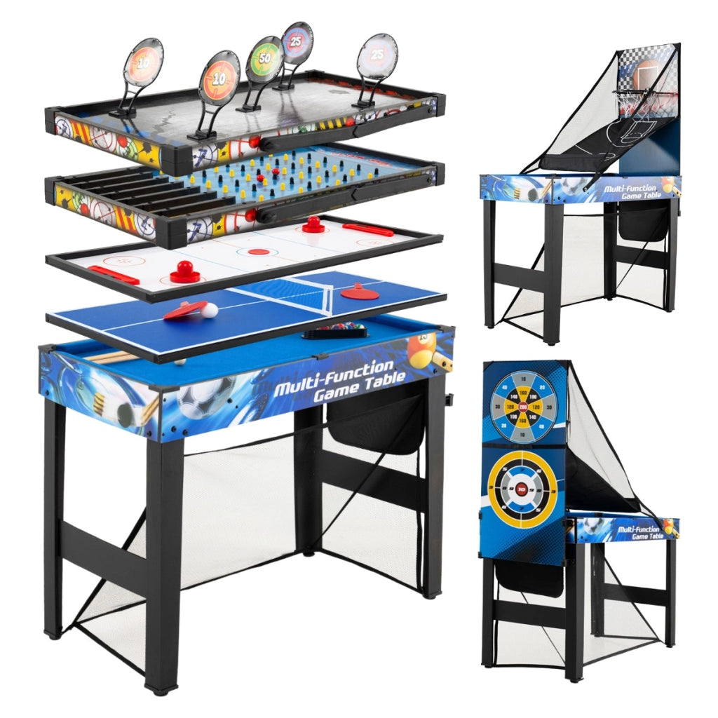 Tavolo da gioco 10-in-1 set tavolo multi giochi con biliardo tiro con i'arco, Tavolo da gioco con borsa porta accessori per casa