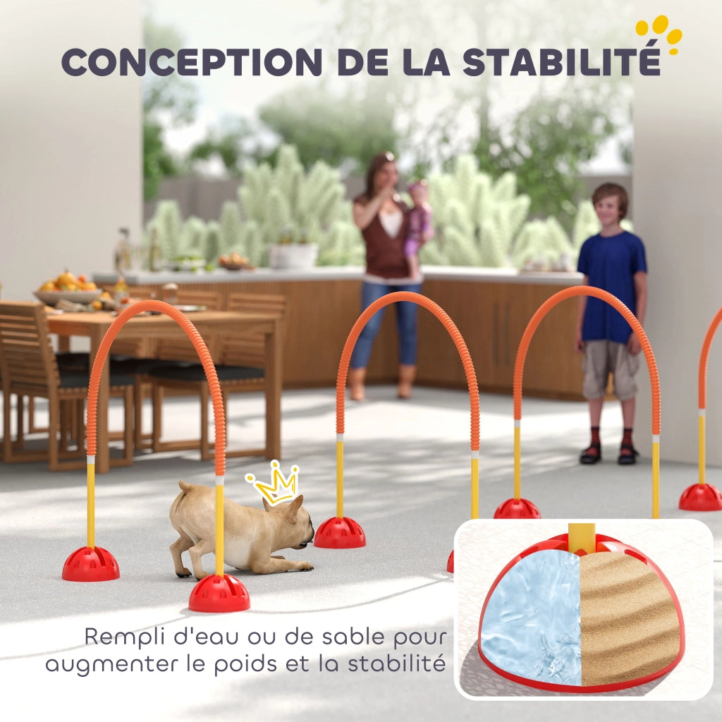 Kit Agilita' per Cani con 4 Porte Regolabili ¨C zephmum ¨C Giallo e Arancione