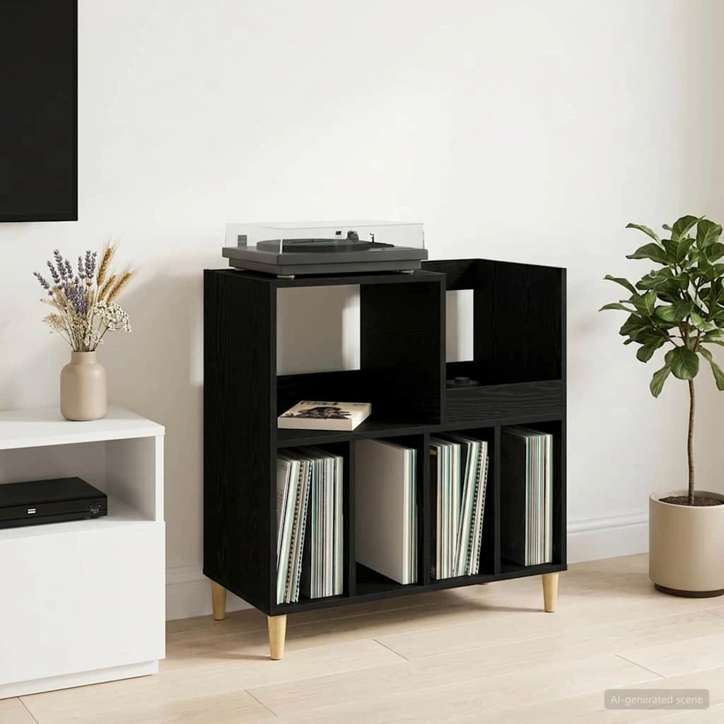 Supporto per giradischi Rovere Nero 82 x 39,5 x 82,5 cm 8012883