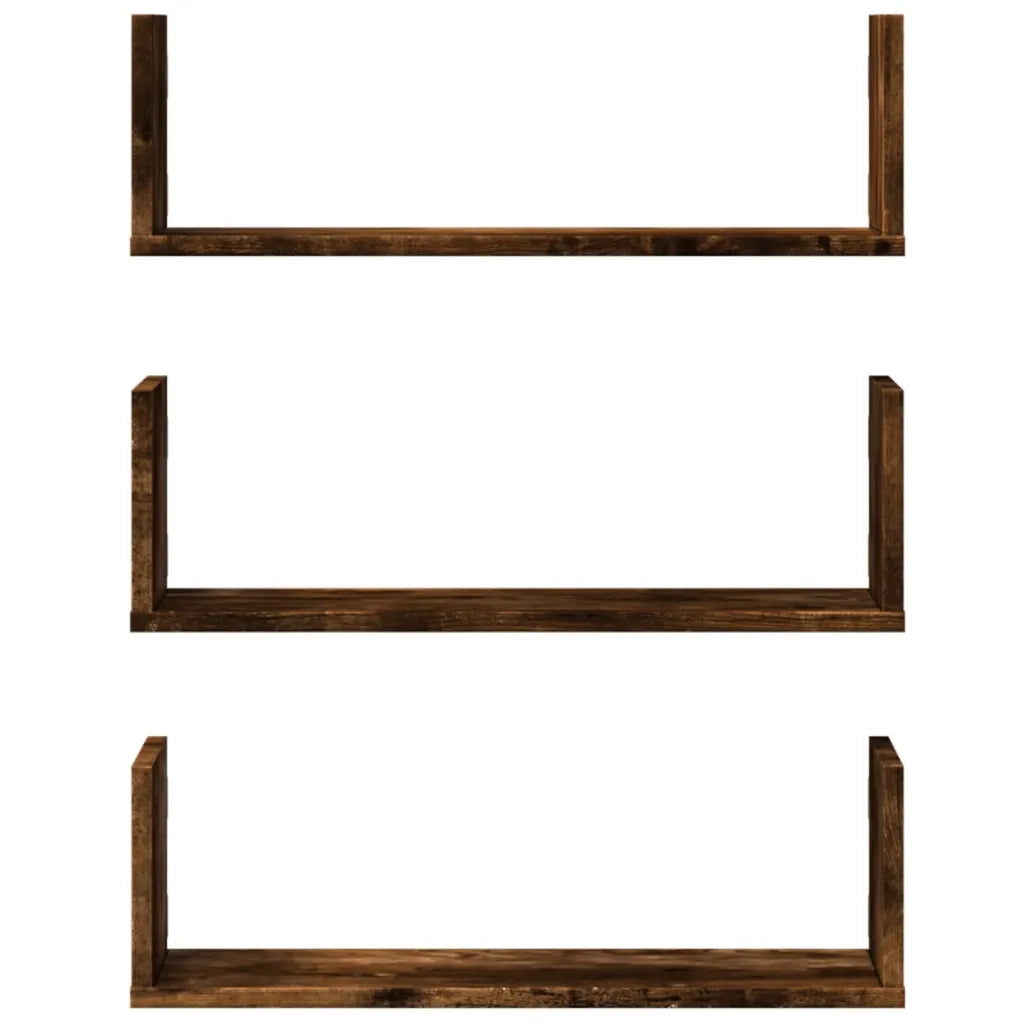 Mensole da Parete 2pz Rovere Fumo 58x18x18 cm in Truciolato 853285