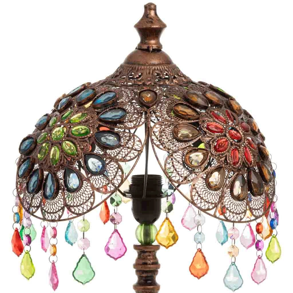 Lampada in metallo con perline in cristallo acrilico D35x30h cm