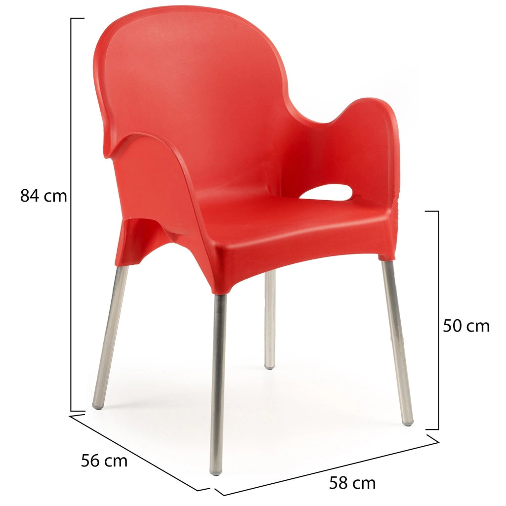 Vashti, Sedia da Esterno una Sedia Made in Italy, Rosso