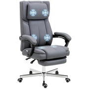 Sedia da ufficio con massaggio e poggiapiedi estraibile ¨C Xylo ¨C tessuto grigio 65x61x118 cm