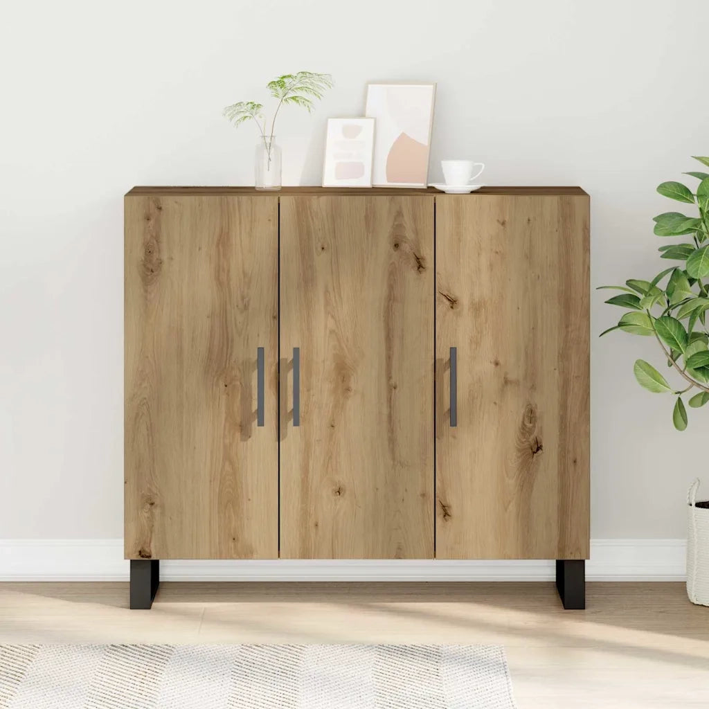 Credenza | Madia | Buffet da pranzo | Armadio da pranzo Rovere artigianale 90 x 34 x 80 cm Legno multistrato