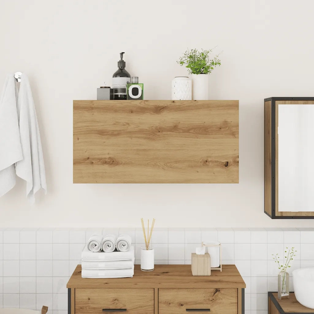 Mobiletto da Bagno Rovere Artigianale 80x25x40 cm in Truciolato