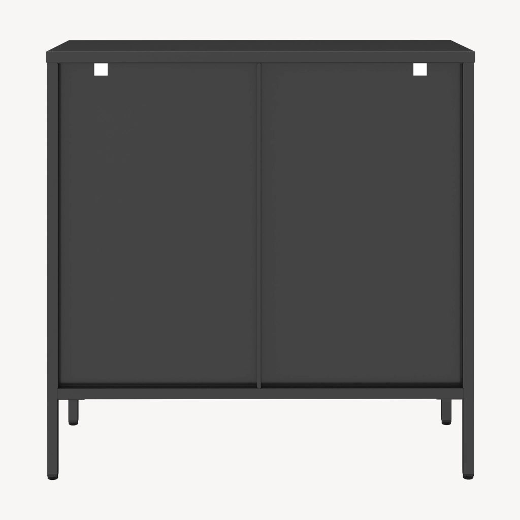 Armadietto con Vetrina Borshavisa Credenza con 2 Ante in Vetro 80x80x35 cm [en.casa]