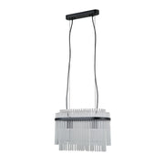 Lampada a sospensione nera vetro 2xE27 Bonte Italux