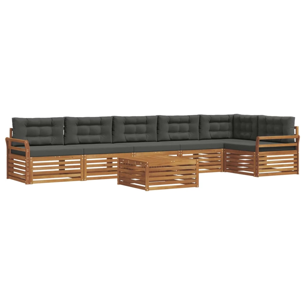 Set di divani da esterno con cuscino 7 pcs Naturale e Antracite 3373582