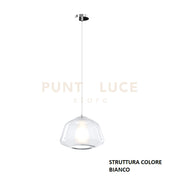 SOSPENSIONE BIANCO 1 LUCE VETRO ALPHA TRASPARENTE 1176BI-S1 ALPHA-TR