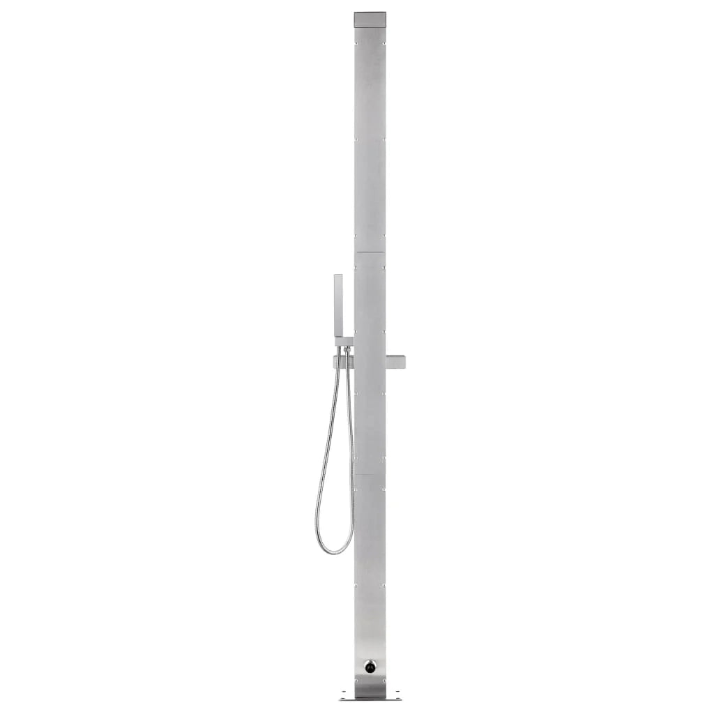 Doccia da giardino con base 225 cm acciaio inox marrone 02_0042054