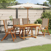 Sedie da Giardino Pieghevoli 4 pz Massello d'Acacia e Textilene 3279244